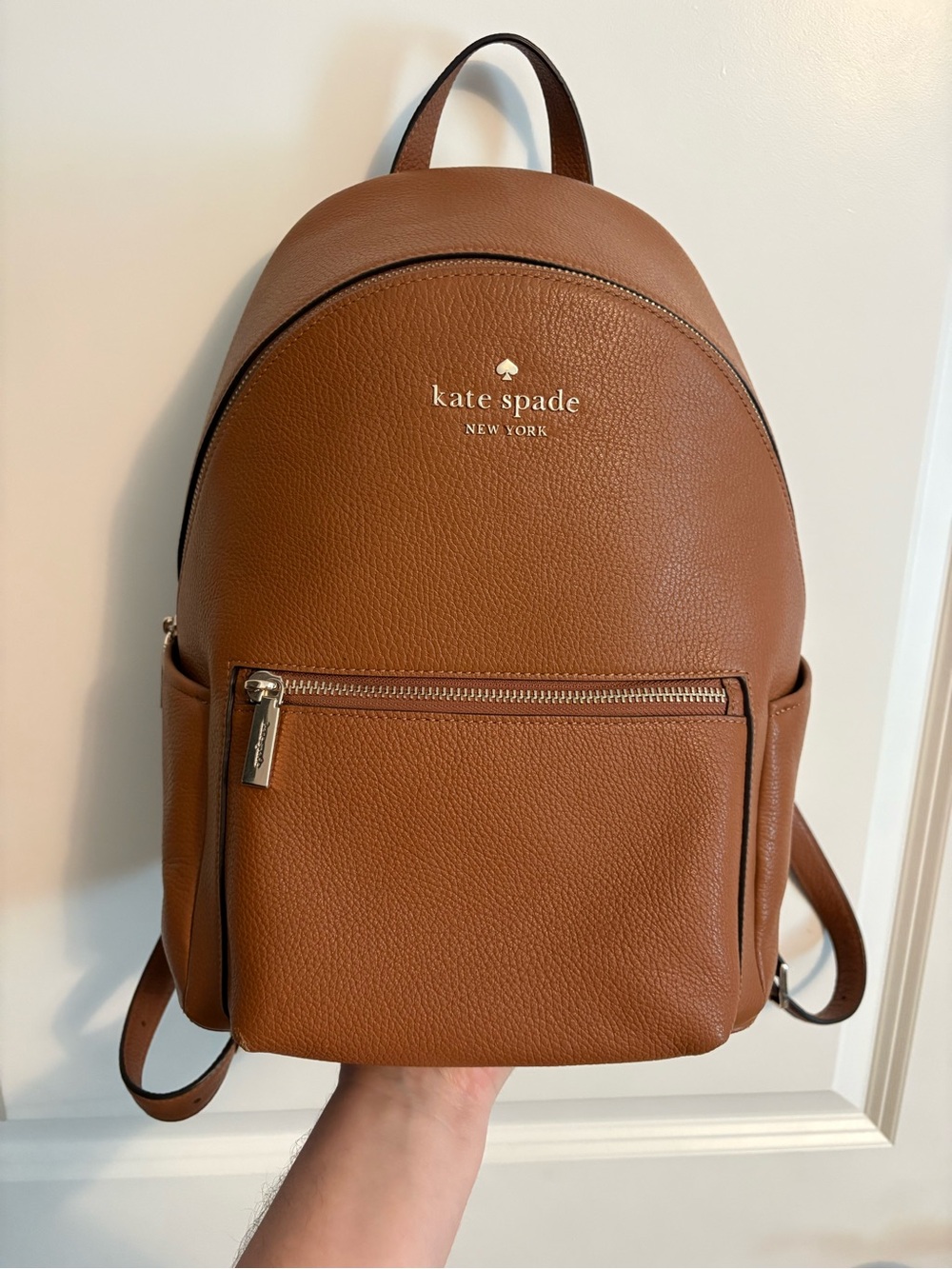 Kate Spade | Cognac Brown | Pebbled Leather | Medium Size Backpack | Classic
